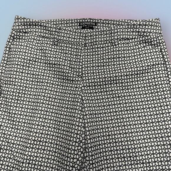EXPRESS Women’s 2R Black White EDITOR Pant - Picture 1 of 4